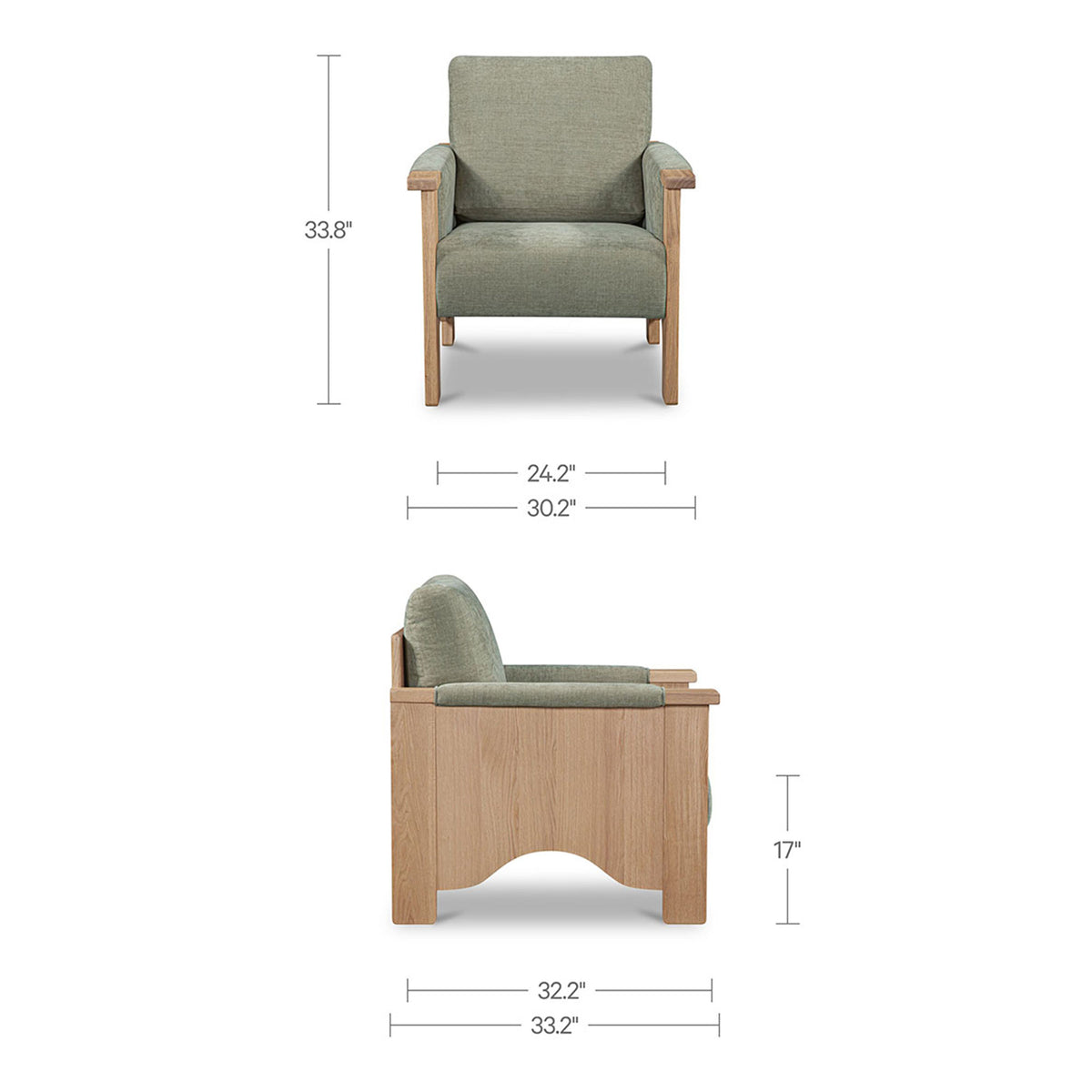 Bauer Sage/Natural Accent Chair - Ornate Home
