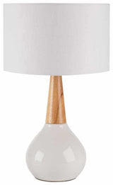 Baugo White Ceramic Table Lamp - Ornate Home