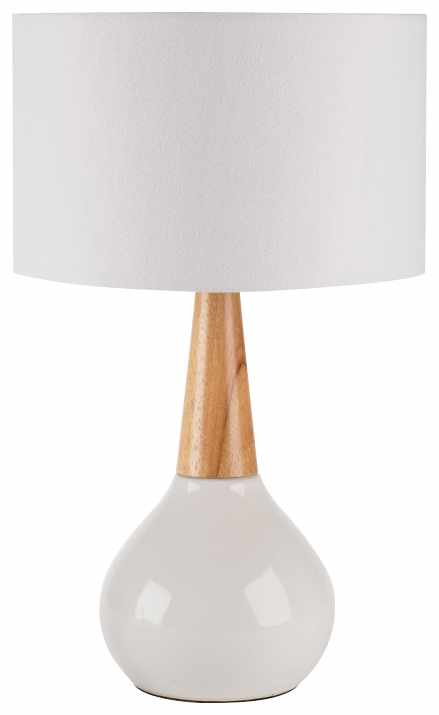 Baugo White Ceramic Table Lamp - Ornate Home