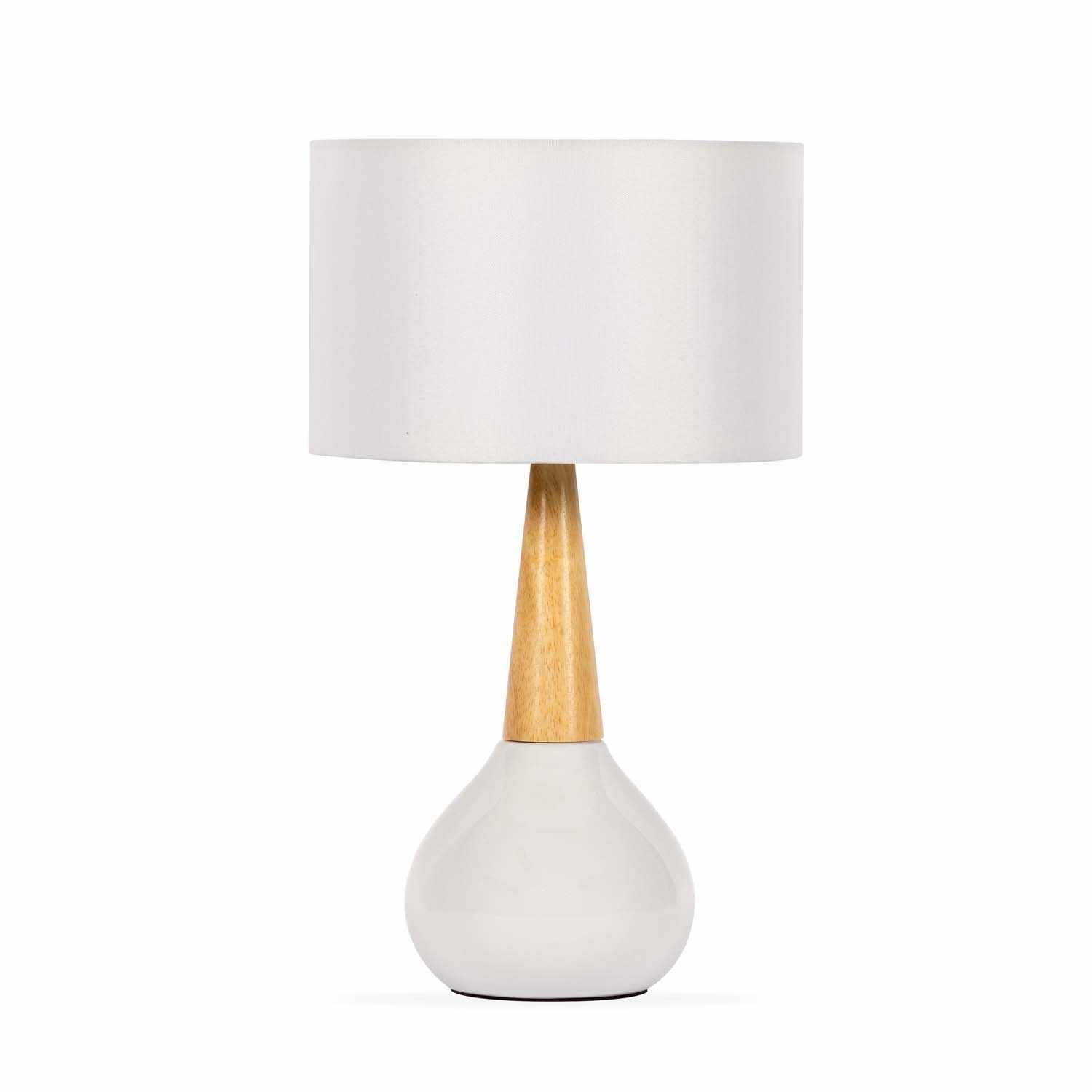 Baugo White Ceramic Table Lamp - Ornate Home