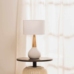 Baugo White Ceramic Table Lamp - Ornate Home