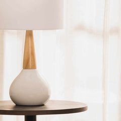 Baugo White Ceramic Table Lamp - Ornate Home