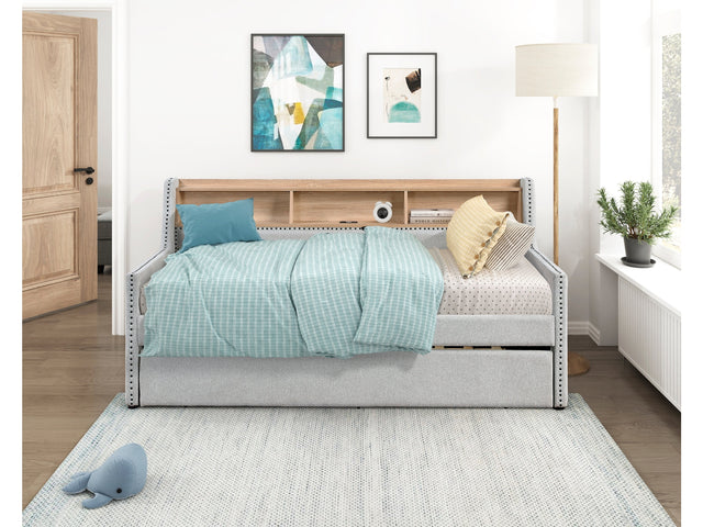 Baxter Light Gray Twin Daybed with Trundle - Ornate Home