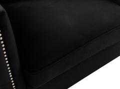 Bayberry Black 34"W Velvet Chair - Ornate Home