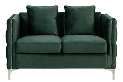 Bayberry Green 53"W Velvet Loveseat - Ornate Home
