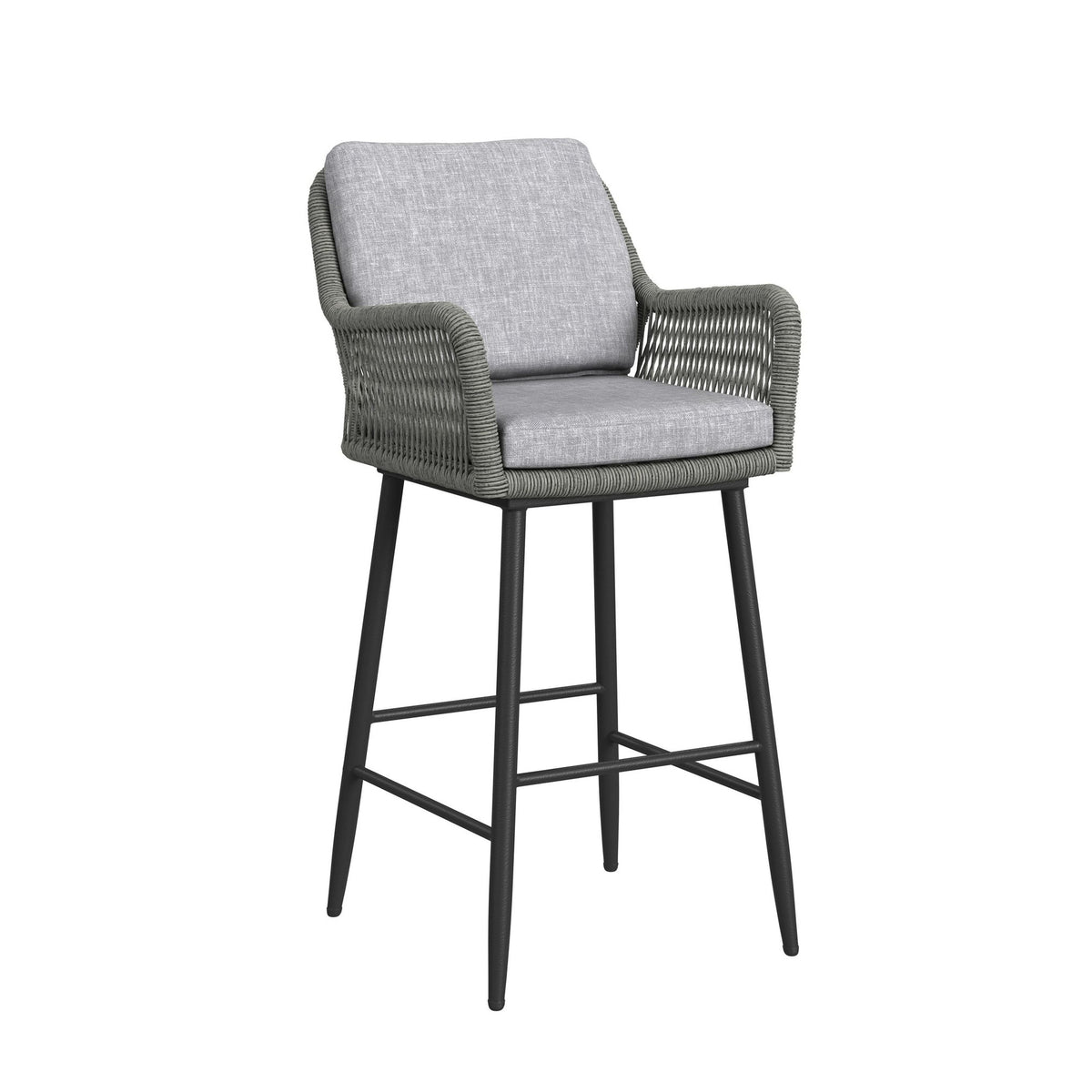 Bayhill Black/Grey Outdoor Barstool (Set of 2) - Ornate Home