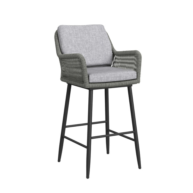 Bayhill Black/Grey Outdoor Barstool (Set of 2) - Ornate Home