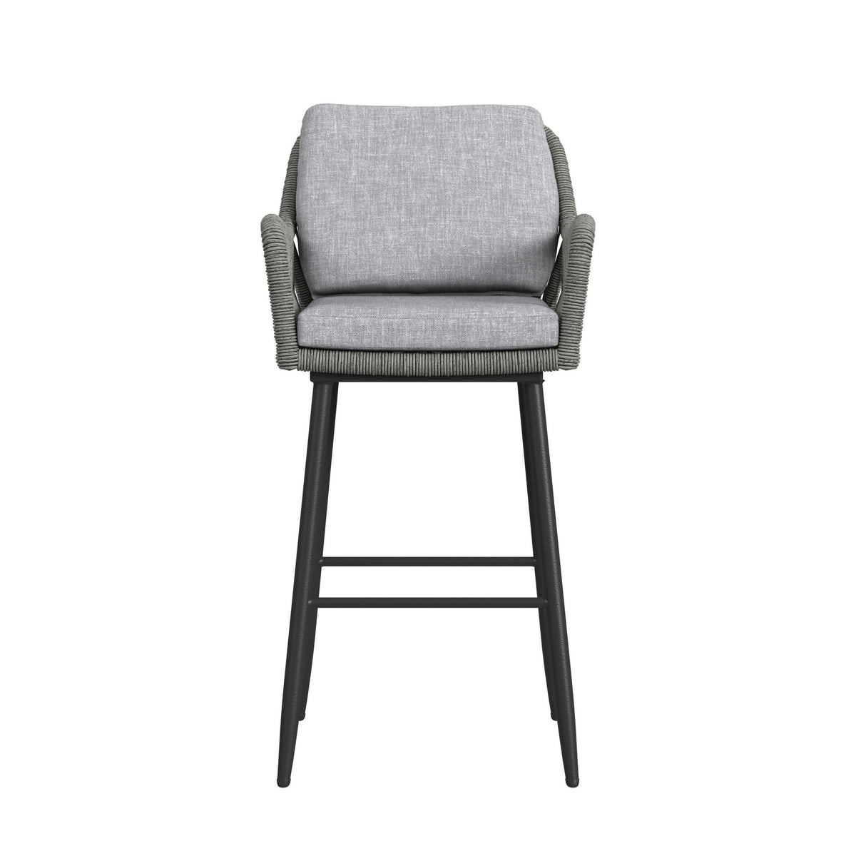 Bayhill Black/Grey Outdoor Barstool (Set of 2) - Ornate Home