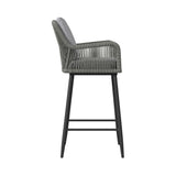 Bayhill Black/Grey Outdoor Barstool (Set of 2) - Ornate Home