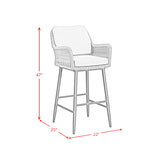 Bayhill Black/Grey Outdoor Barstool (Set of 2) - Ornate Home