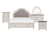 Baylesford Antique White/Brown-Gray 5-Piece Queen Bedroom Set - Ornate Home