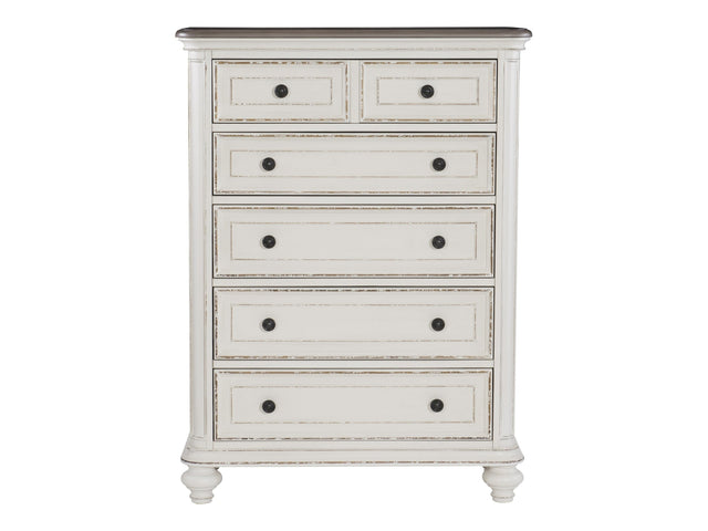 Baylesford Antique White Chest - Ornate Home
