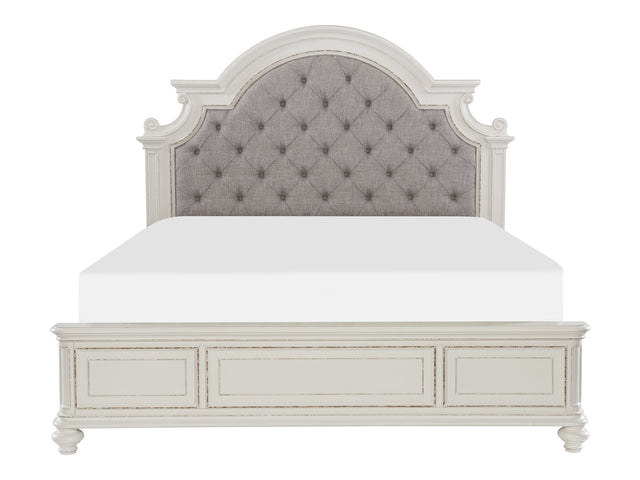 Baylesford Antique White / Gray Queen Bed - Ornate Home