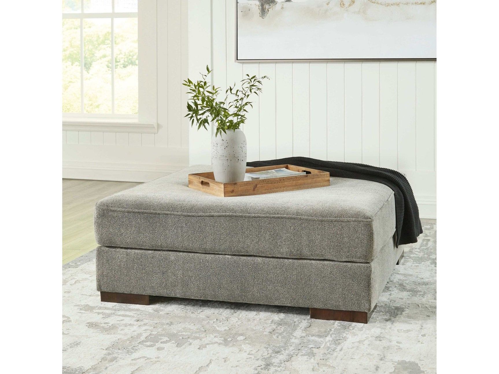 Bayless Smoke Oversized Accent Ottoman (Online Special Price) - Ornate Home