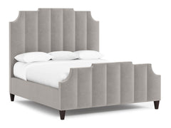 Bayonne Grey Fabric Arched Footboard Panel King Bed - Ornate Home
