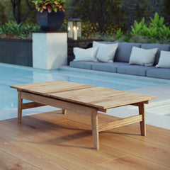 Bayport Natural Outdoor Patio Teak Coffee Table - Ornate Home