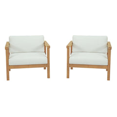 Bayport Natural/White 2 Piece Outdoor Patio Teak Set - Ornate Home