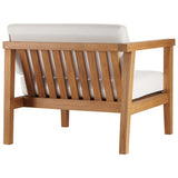 Bayport Natural/White 3-Piece Outdoor Patio Teak Wood Sectional Sofa Set - Ornate Home