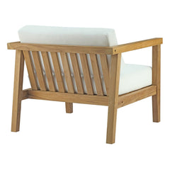Bayport Natural/White 5 Piece Outdoor Patio Teak Set - 69.5x88" - Ornate Home