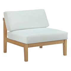 Bayport Natural/White Outdoor Patio Teak Armless - Ornate Home