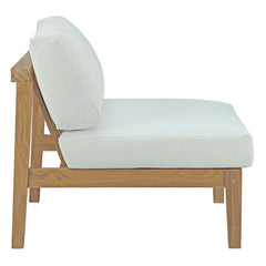 Bayport Natural/White Outdoor Patio Teak Armless - Ornate Home