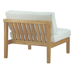 Bayport Natural/White Outdoor Patio Teak Armless - Ornate Home