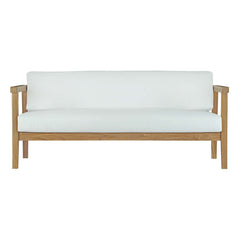 Bayport Natural/White Outdoor Patio Teak Sofa - Ornate Home