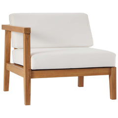 Bayport Natural/White Outdoor Patio Teak Wood 2-Seater Loveseat - Ornate Home