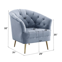 Bayram Light Gray Velvet Armchair - Ornate Home