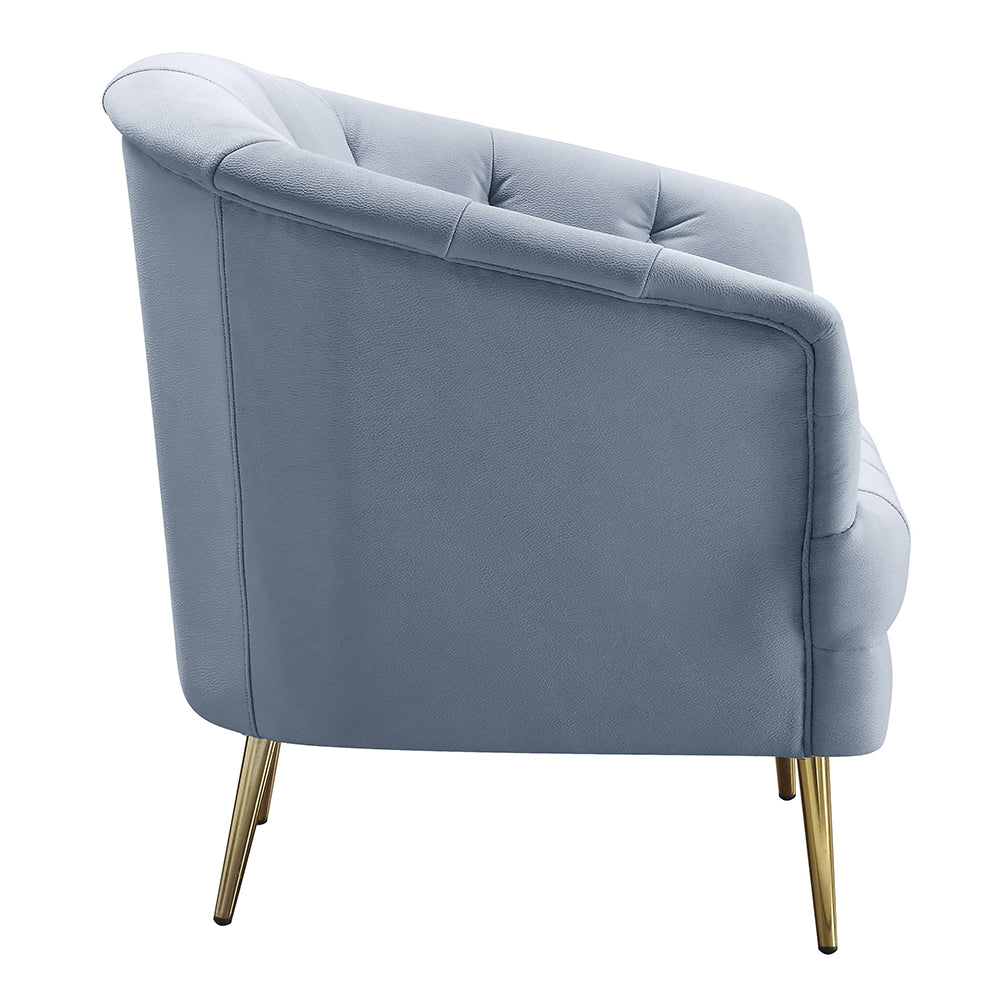 Bayram Light Gray Velvet Armchair - Ornate Home