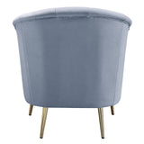 Bayram Light Gray Velvet Armchair - Ornate Home