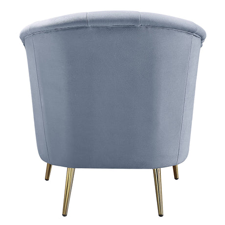 Bayram Light Gray Velvet Armchair - Ornate Home