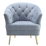 Bayram Light Gray Velvet Armchair - Ornate Home