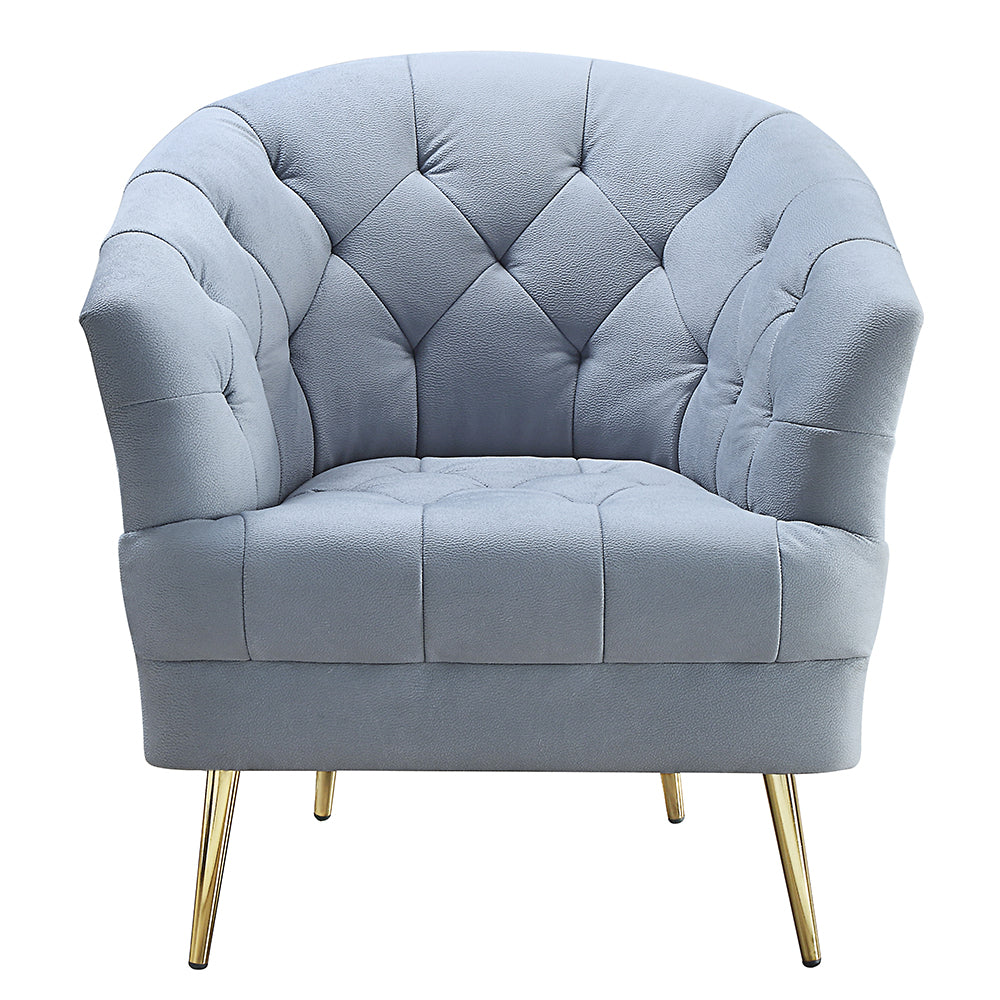 Bayram Light Gray Velvet Armchair - Ornate Home