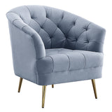 Bayram Light Gray Velvet Armchair - Ornate Home