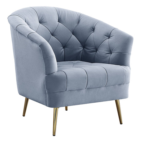 Bayram Light Gray Velvet Armchair - Ornate Home