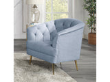 Bayram Light Gray Velvet Armchair - Ornate Home