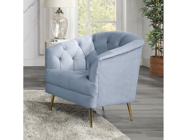 Bayram Light Gray Velvet Armchair - Ornate Home