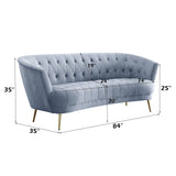 Bayram Light Gray Velvet Sofa - Ornate Home