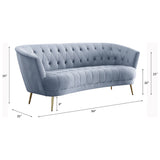 Bayram Light Gray Velvet Sofa - Ornate Home
