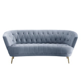 Bayram Light Gray Velvet Sofa - Ornate Home
