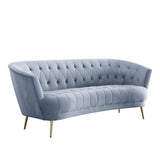 Bayram Light Gray Velvet Sofa - Ornate Home