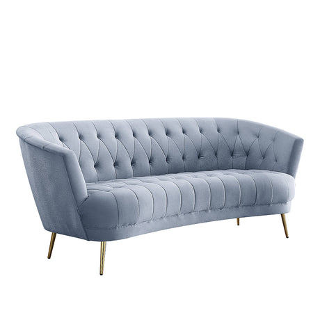 Bayram Light Gray Velvet Sofa - Ornate Home