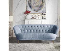 Bayram Light Gray Velvet Sofa - Ornate Home