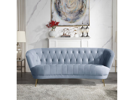 Bayram Light Gray Velvet Sofa - Ornate Home
