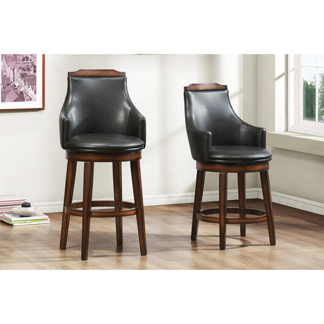 Bayshore Brown Swivel Pub Height Chair (Set of 2) - Ornate Home