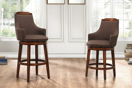 Bayshore Burnished Oak Swivel Pub Height Chair (Set of 2) - Ornate Home