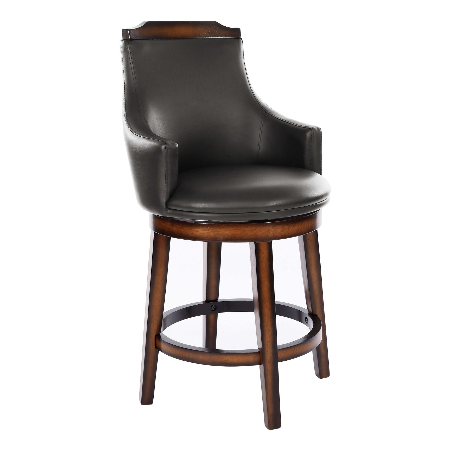 Bayshore Dark Brown Counter Height Swivel Chair (Set of 2) - Ornate Home