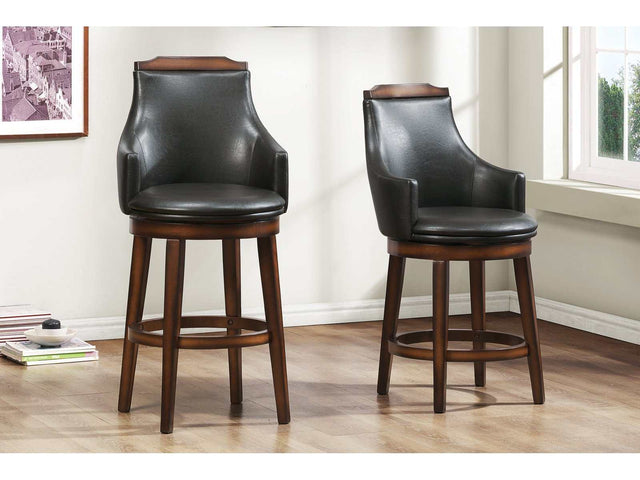 Bayshore Dark Brown Counter Height Swivel Chair (Set of 2) - Ornate Home