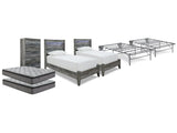 Baystorm Gray 2 Twin Panel Beds, 2 Mattresses, 2 Foundations, and Chest (Online Special Price) - Ornate Home